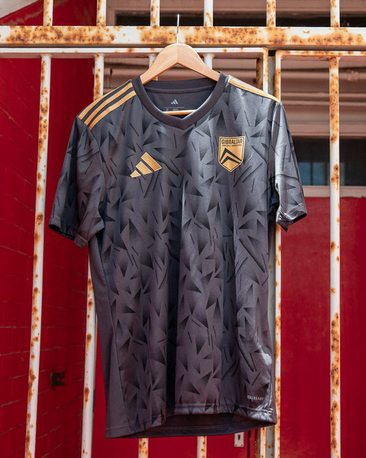 Gibraltar Adidas Pre-Match Jersey, Black/Gold